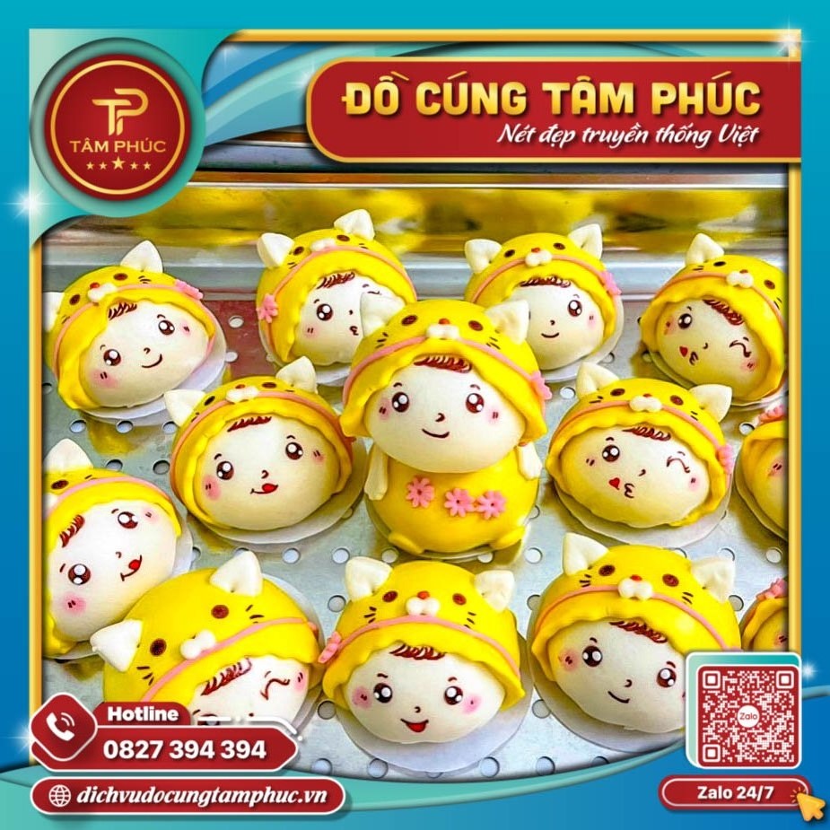 Ý nghĩa của bánh bao trong mâm lễ cúng mụ cho bé.